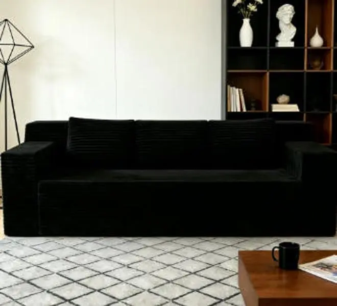 71" Deep Seat Minimalist Boneless Cloud Sectional Couch - No-Assembly, Comfy Indoor Living Room, Bedroom Furniture, Boneless Sectional Couch, L-Shaped