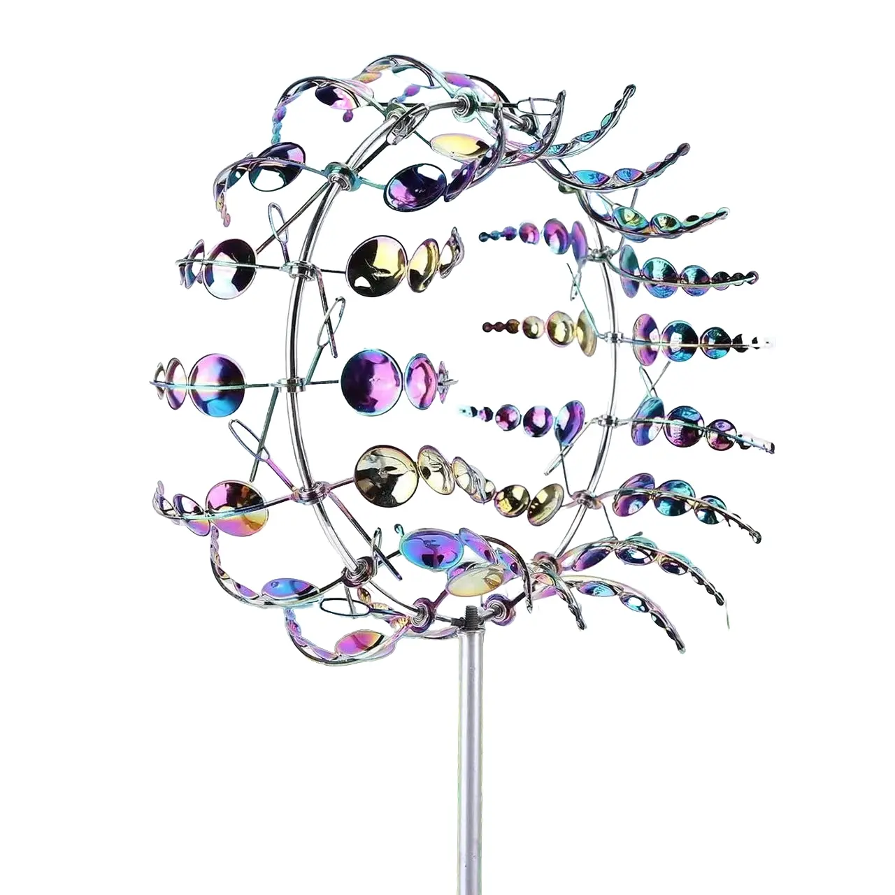 Magic Metal Windmill, Power Wind Sculpture and Rotator, 3D Wind Disk, Kinetic Wind Wheel, Charming Garden Decor for Yard and Garden, Garden Accessories