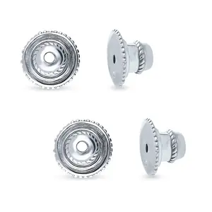 Silicone Earring Backs in Sterling Silver, 2 Pairs