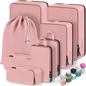 【perfect valentine  santi backpack】 8 Set Compression Packing Cubes for Travel, Waterproof Luggage Organizers, Suitcase Organizer Set for Carry-On & Checked Baggage, Travel Accessories for Men & Women