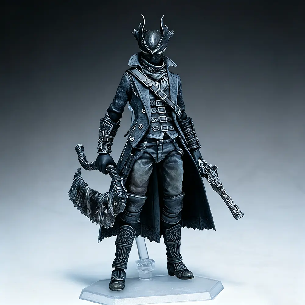 Figma #367 Bloodborne The Hunter Fully Articulated Action Figure - Gothic Horror Detailed Yharnam Model Figure, Multi-Jointed Collectible, Complete Accessory Set, Signature Weapons, Fan Collectibles, Birthday Gift, Articulated Figures