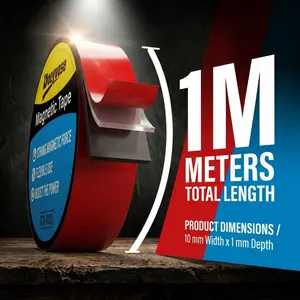 Doeyvose - Magnetic Tape Roll - Strong Magnetic Holding Power, Self-Adhesive Backing, Easy to Install, Flexible & Bendable - Home Organization, Office Storage, Tool Holding, No Drilling