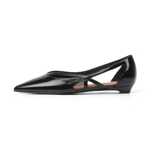 Women's Closed Pointed Toe Ballet Flats - Casual Trendy Flat, Comfortable Dressy Work Walking Shoes with Slip-On Convenience, Eco-Rubber Sole, Hollow Cutout, Padded Cushion,summervibes outdoorfun