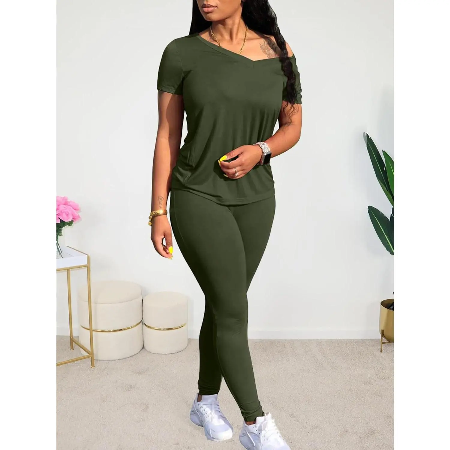 Women's 2 Piece Summer Casual Lounge Sets - Jogger Workout Outfits with Short Tops and Long Pants Sweatsuit Leggings Set Comfortable Breathable Fabric Perfect for Yoga Home Wear Relaxation Women's 2 Piece Summer Casual Lounge Sets - Jogger Workout Outfits with Short Tops and Long Pants Sweatsuit Leggings Set Comfortable Breathable Fabric Perfect for Yoga Home Wear Relaxation