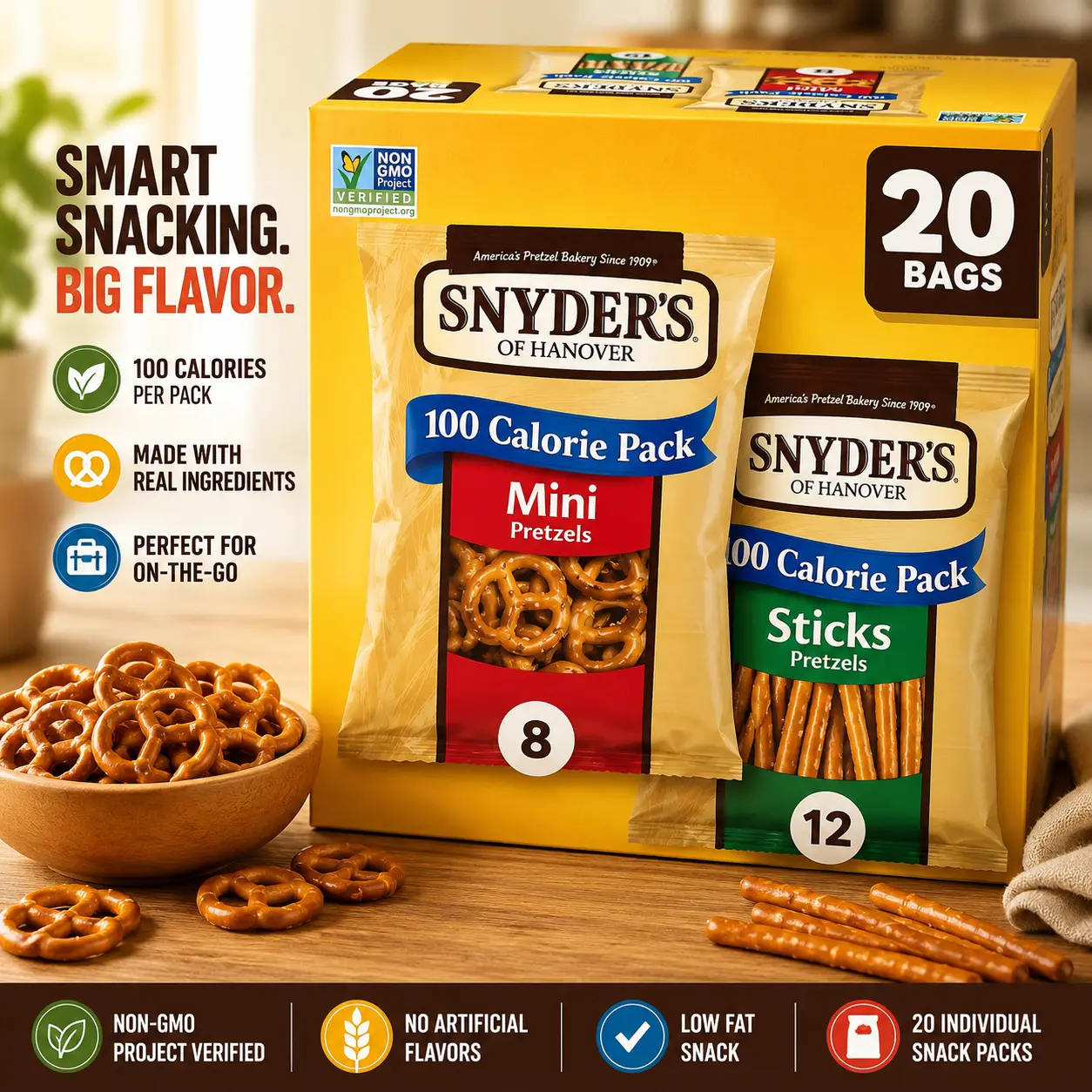 Snyder's of Hanover Variety Pack Pretzels, 20 Count 0.92 Oz