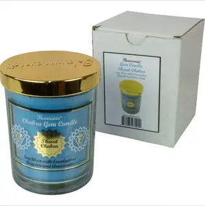 Harmonia Soy Gem Candle - Throat Chakra - Angelite & Amazonite - Eucalyptus