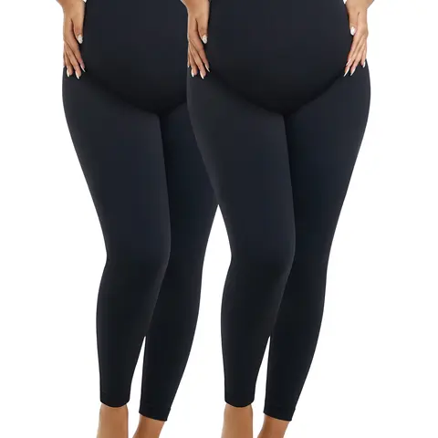 Maternity Pregnancy Solid High Waist Leggings, Soft Comfy Breathable Skinny Pants, Maternity Bottoms for All Seasons, Prenatal Maternity Clothing, Pregnancy Clothes