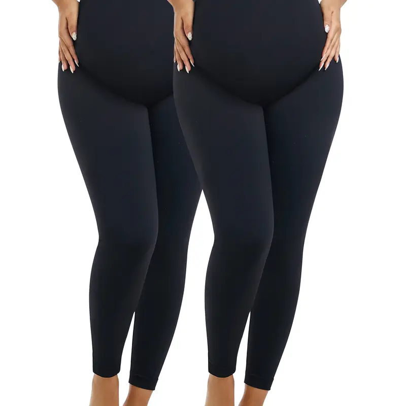 Maternity Pregnancy Solid High Waist Leggings, Soft Comfy Breathable Skinny Pants, Maternity Bottoms for All Seasons, Prenatal Maternity Clothing, Pregnancy Clothes