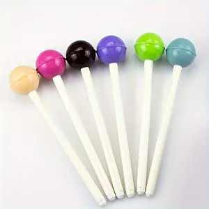 3/5/10pcs Randomly Assorted Adorable Candy-Coloured Lollipop-Shaped Gel Pens Unique Pens School & Office Stationery Smooth Writing Pens Quirky and Unusual Cute Study Supplies Christmas, Father's Day, Halloween, Easter Gifts (Styles shipped at random)