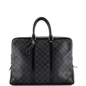 Pre-owned Louis Vuitton Canvas Coated Top Handle Bags Porte Documents Voyage Briefcase Damier GM by Rebag
