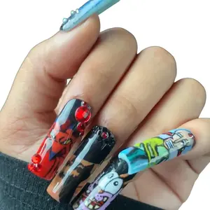 Courage The Cowardly Dog Design - Long Acrylic Press On Nails