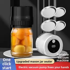 Can sealer, featuring one-button automatic sealing function, USB power supply Mason can lid fastening device, leak-proof sealing, suitable for pickles, jams, spices, home and commercial kitchens, modern kitchen tools, durable structure