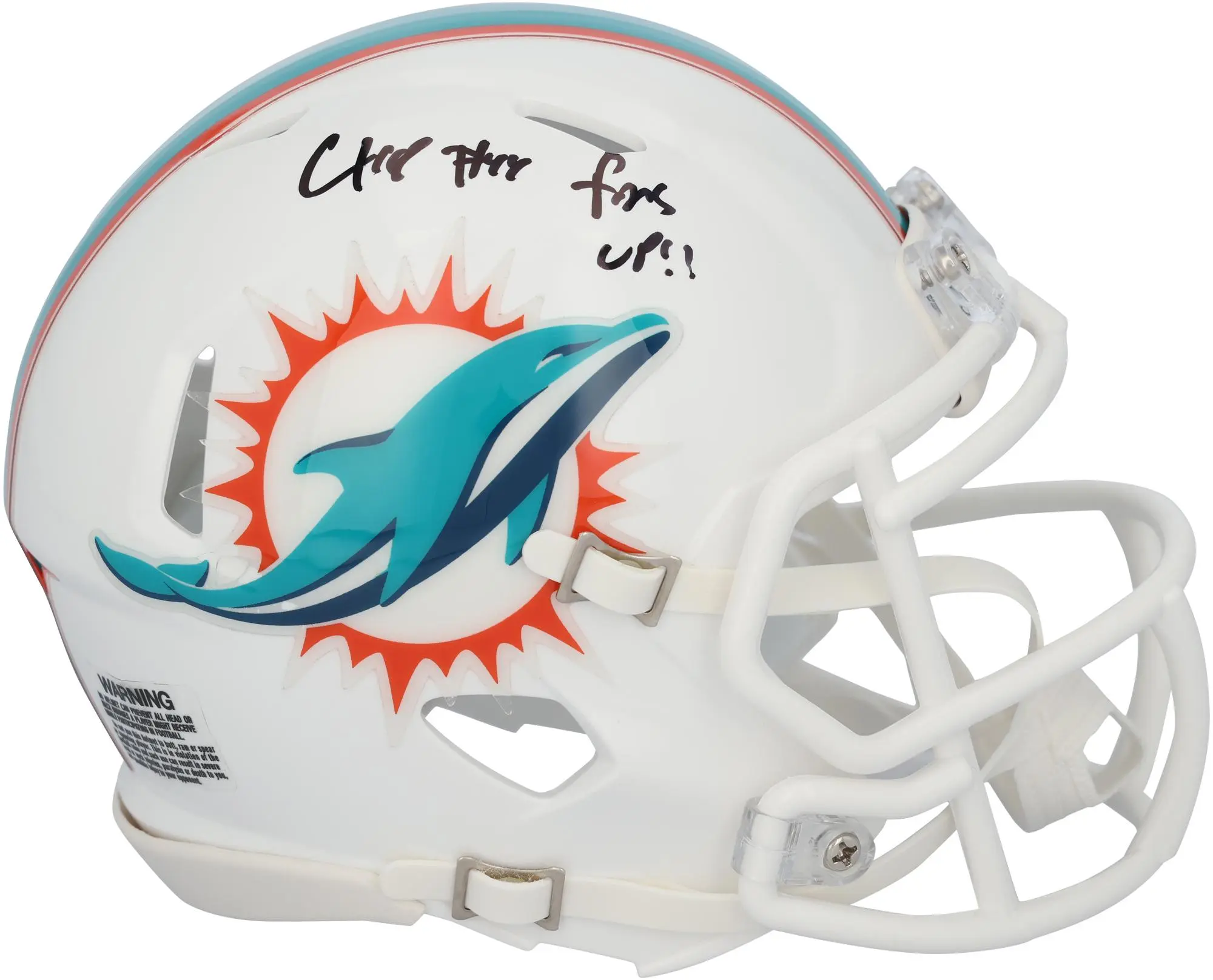 Chop Robinson Miami Dolphins Autographed Riddell Speed Mini Helmet with "Fins Up" Inscription - Fanatics Authentic Certified