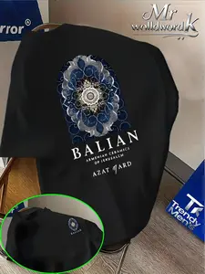 Vintage Art Print T-Shirt, Balian Armenian Ceramics, Azat Yard, Round Neck Short Sleeve, Casual Loose Knit, Daily Wear, Street Style