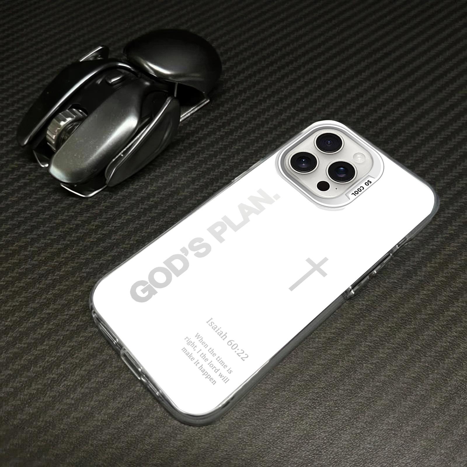 GOD’S PLAN Cross Isaiah for iPhone Samsung Galaxy Case iPhone 17Pro Max Air 16E 15Plus 14 13 12 11 S25 S24 S23 S22 Phone Case, God's Gift, Faith, personality, Gradient, Protective Silicone Cover, Protection Durable, Shockproof Drop.WC60