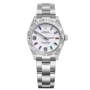 Rolex Oyster Perpetual 31mm - Custom "Pineapple" Diamond Bezel & Rainbow Dial WHT030498