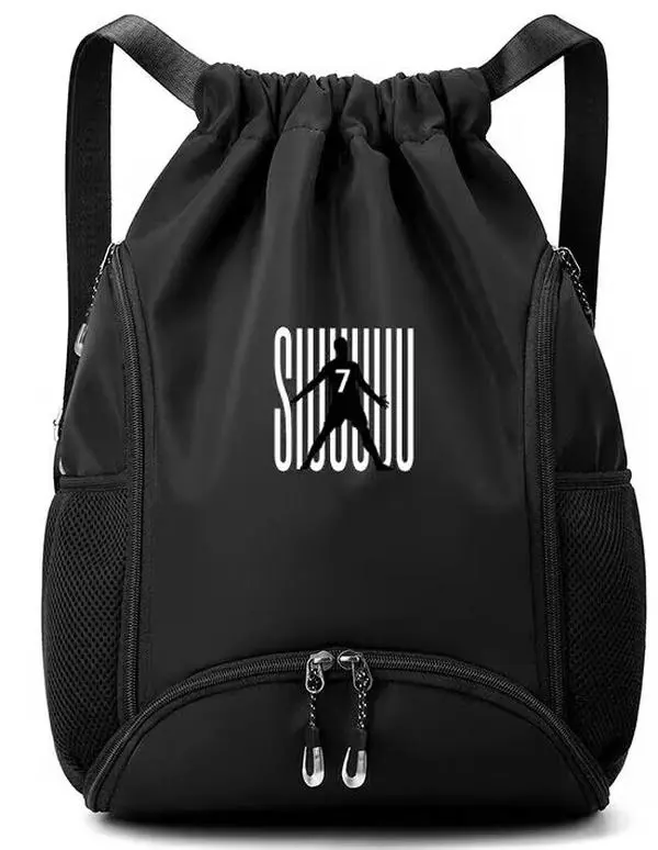Soccer Star Siu Crown Number 7 Large Capacity Multi-functional Backpack for Sports and Fitness Storage Design with Mesh Pockets and Drawstring Closure