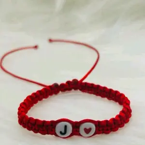 Personalized Red Rope Bracelet with Initial J & Heart for Friends Couples and Spouses Unique Friendship Accessory Customizable for Special Bonds