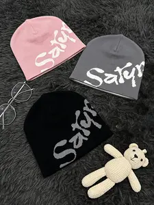 New Knitted Y2K Style Lover's Fashion Versatile Warm Hat Jacquard Hat