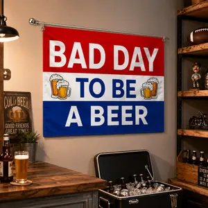 Funny “Bad Day To Be A Beer” Flag，Single-Sided Printing, for Indoor, Outdoor, Activities, Dorm, Yard, Home, Party, Bar, Decoration, Party Decorations Banners, Wall Decor Banner, Yard Sign Banner cheetah print