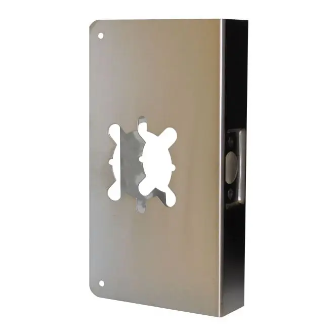 Don-Jo CW12-2S High-Quality Rectangular Door Plate, 4.75x12 in 22 Gauge Stainless Steel Classic Wrap-Around for Cylinder Locks, 2.125 in Satin Finish, Luxurious Look, Stability, Door Hardware Accessory