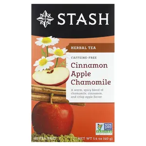 Stash Tea Herbal Tea, Cinnamon Apple Chamomile, Caffeine Free, 20 Tea Bags, 1.4 oz (40 g)