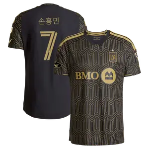 Unisex Soccer/Football LAFC Team Son HeungMin Playoffs MLS 2026 Primary Kit On-Field Jersey - Black