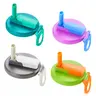 DIPESI Set of 4 BPA-Free (Bisphenol A-Free) Silicone Standard Cup Lids - Reusable, Durable, Colorful, Eco-Friendly, Spill-Proof - W/ Straws - For Soda & Juice OK, Home, Outdoor Use - Kitchenware Drinkware Accessories (Children's Day Gift Option)