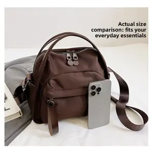 Waterproof Oxford Cloth Handheld & Crossbody Bag for Women, Fashion Versatile Commute Bag, Multi-pocket Large Capacity Lightweight Soft Bag, Daily Casual Niche Design, Multi-functional for Phone & Cosmetics, All-season Canvas Style, Chic