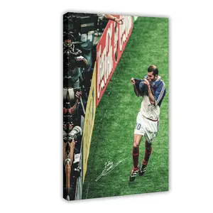 Football Zinedine Zidane Canvas Poster Wall Art Decoration For Home Bedroom Office Living Dorm Room Decor Boys Girls Gift
