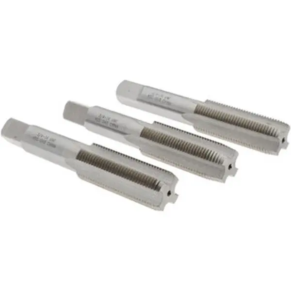 Value Collection 3-Pc Right Hand Tap Set, 3/4-16 UNF, 4 Flute, High-Speed Steel, Bright Finish, 4-1/4" OAL, MSC-