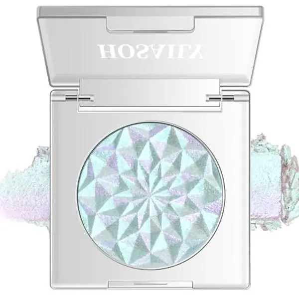 HOSAILY Chameleon Mermaid Glitter Eyeshadow, Duochrome Color Shifting Metallic Single Eyeshadow, Holographic Sparkling Inner Corner Iridescent Shimmer Eye Highlighter Makeup Palette 01