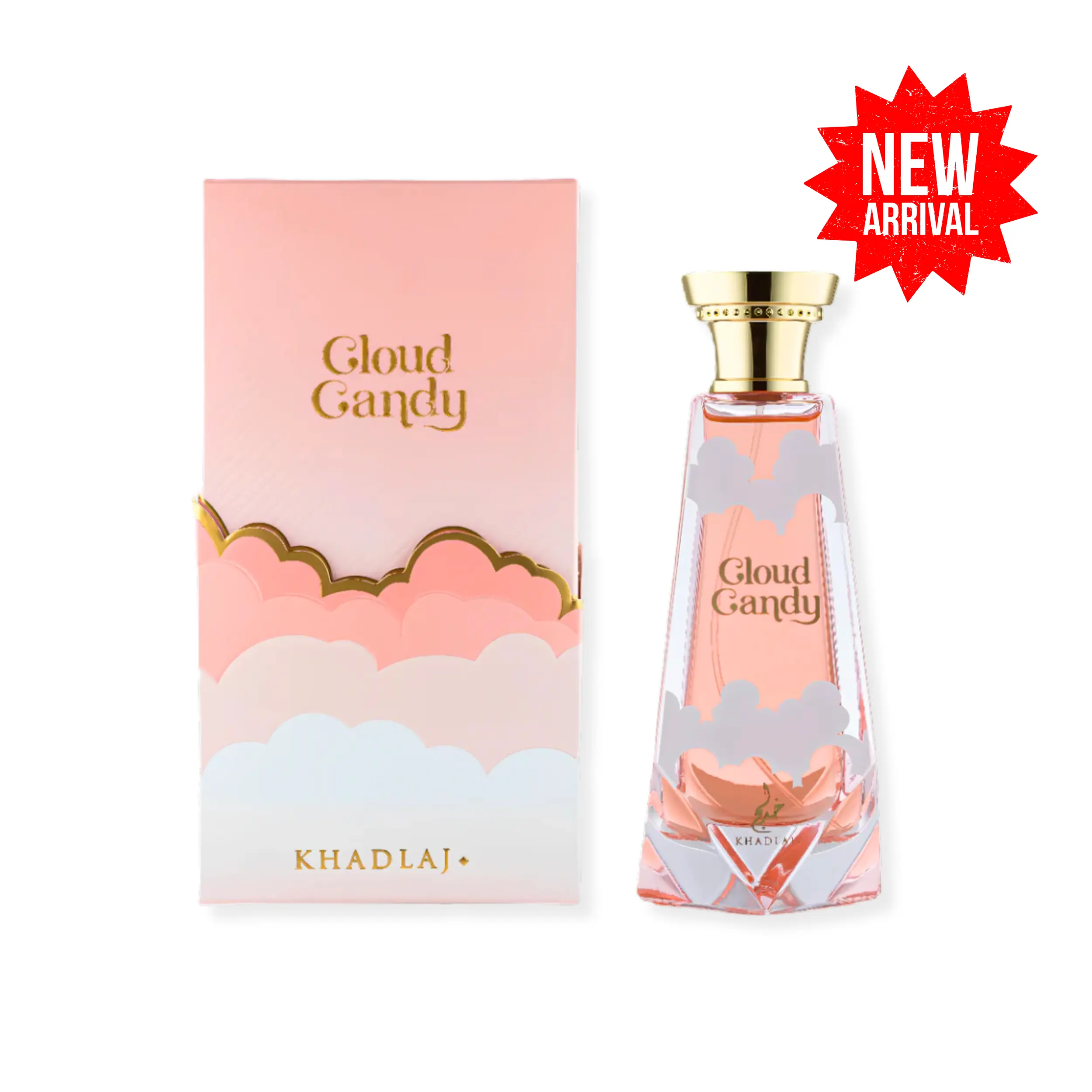 KHADLAJ Cloud Candy Extrait de Parfum, Sweet Marshmallow and Coconut Scent with Vanilla & Citrus Notes, Unisex Fragrance, 100ml (3.4 fl oz)