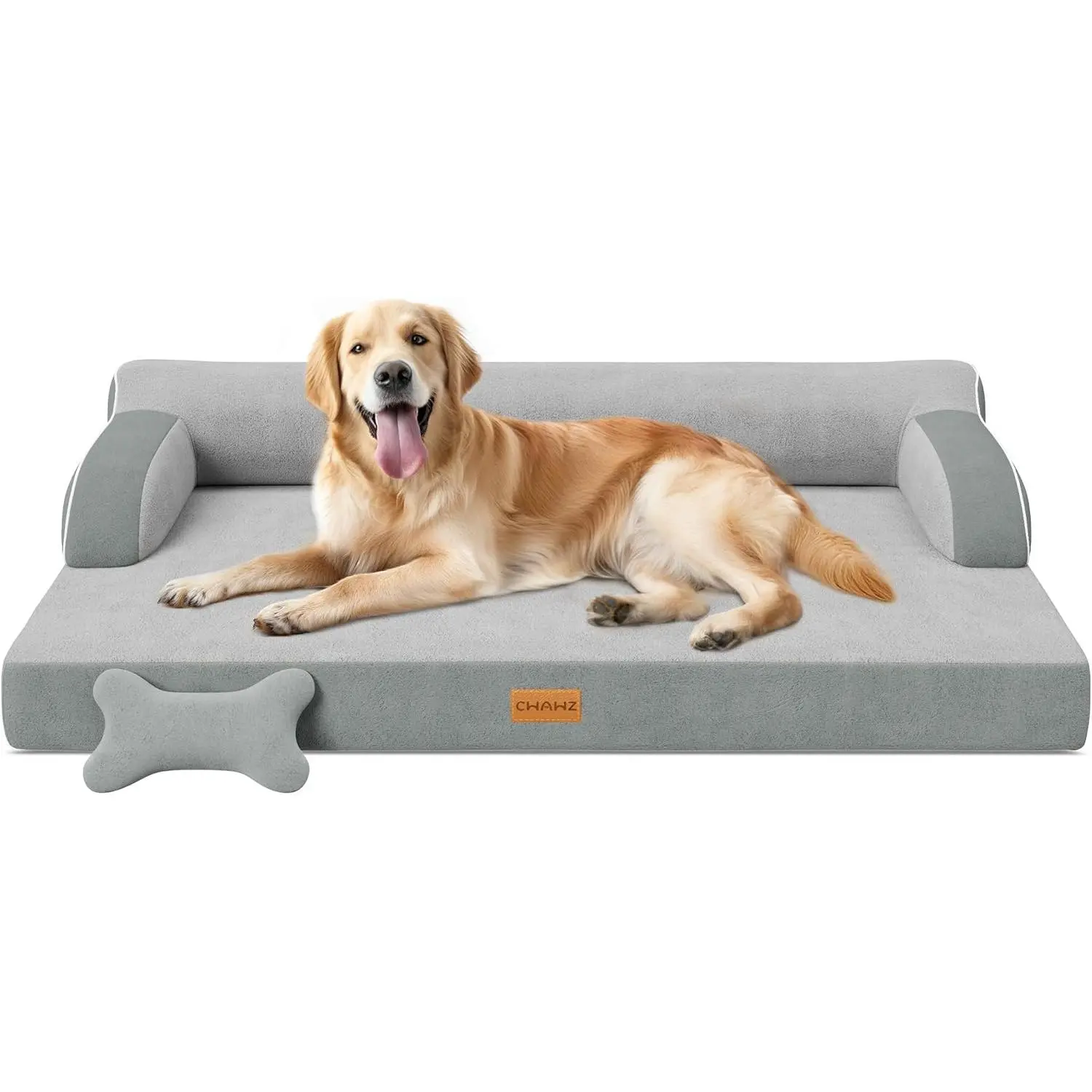 Dog Bed, Extra Large Dog Bed, Dual-Sided Pet Cooling Beds with Memory Foam Washable Cover Nonslip Bottom, Waterproof XLarge Pet Couch Beds with Bolsters, L