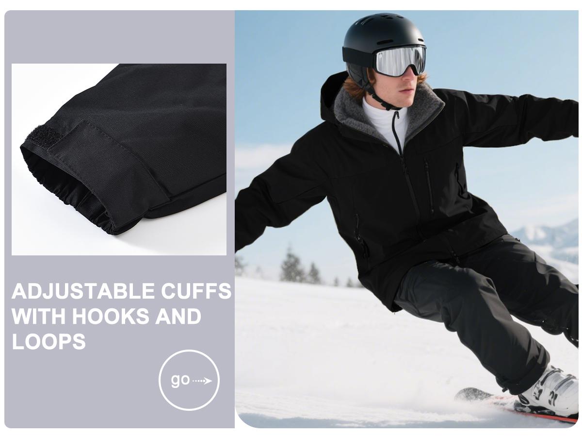 Men's Ski Jacket Winter Warm Snow Coat Waterproof Windbreaker Hooded Work Outerwear Snowboarding Jackets