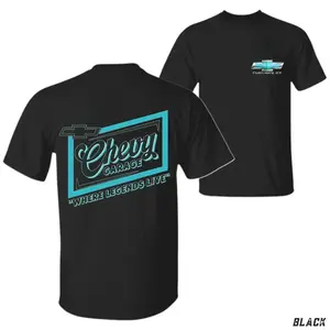 Chevy Garage T-Shirt Where Legends Live, Classic Chevrolet Logo Tee, Retro Chevy Garage Shirt for Car Lovers, Mechanics & Chevy Enthusiasts