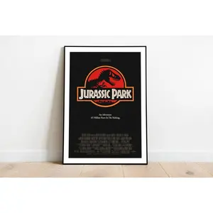 UnFramed Jurassic Park Poster, Jurassic Park Movie Poster, Wall Art, Wall Decor, Poster, A4, A3 Statement Print, Jurassic Park 1993