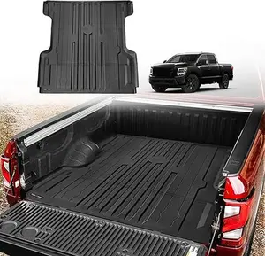 Truck Bed Mat Compatible with 2004-2024 Nissan Titan Accessories 5.5FT Vehicle Bed Mat Perfectly Flush All Weather Protection TPE Heavy Duty Pickup Car Bed Cargo Mat carfloormats carfloormat