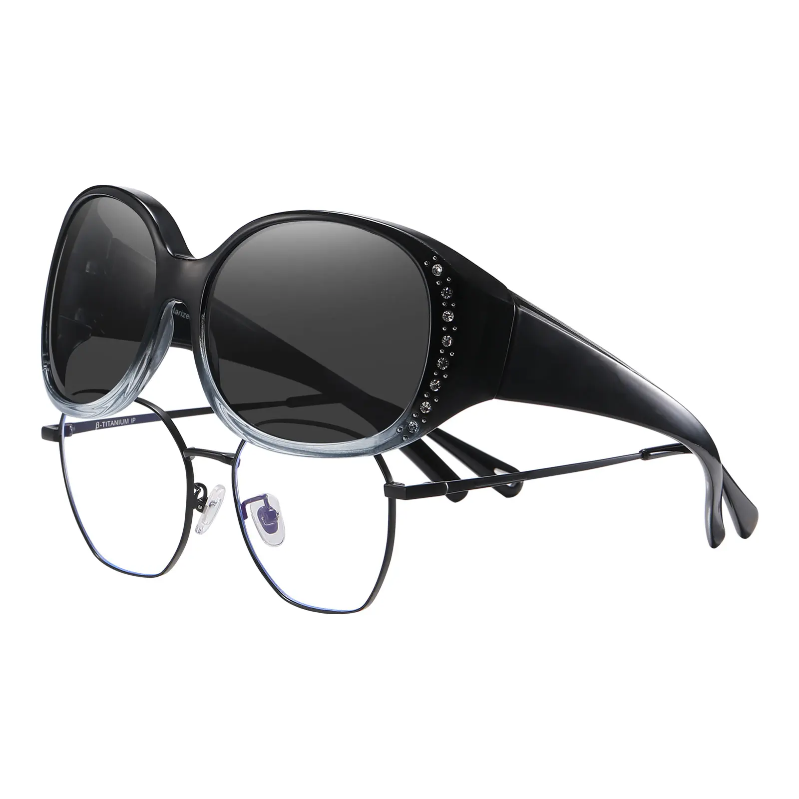 Black and Blue Frame Grey Lens