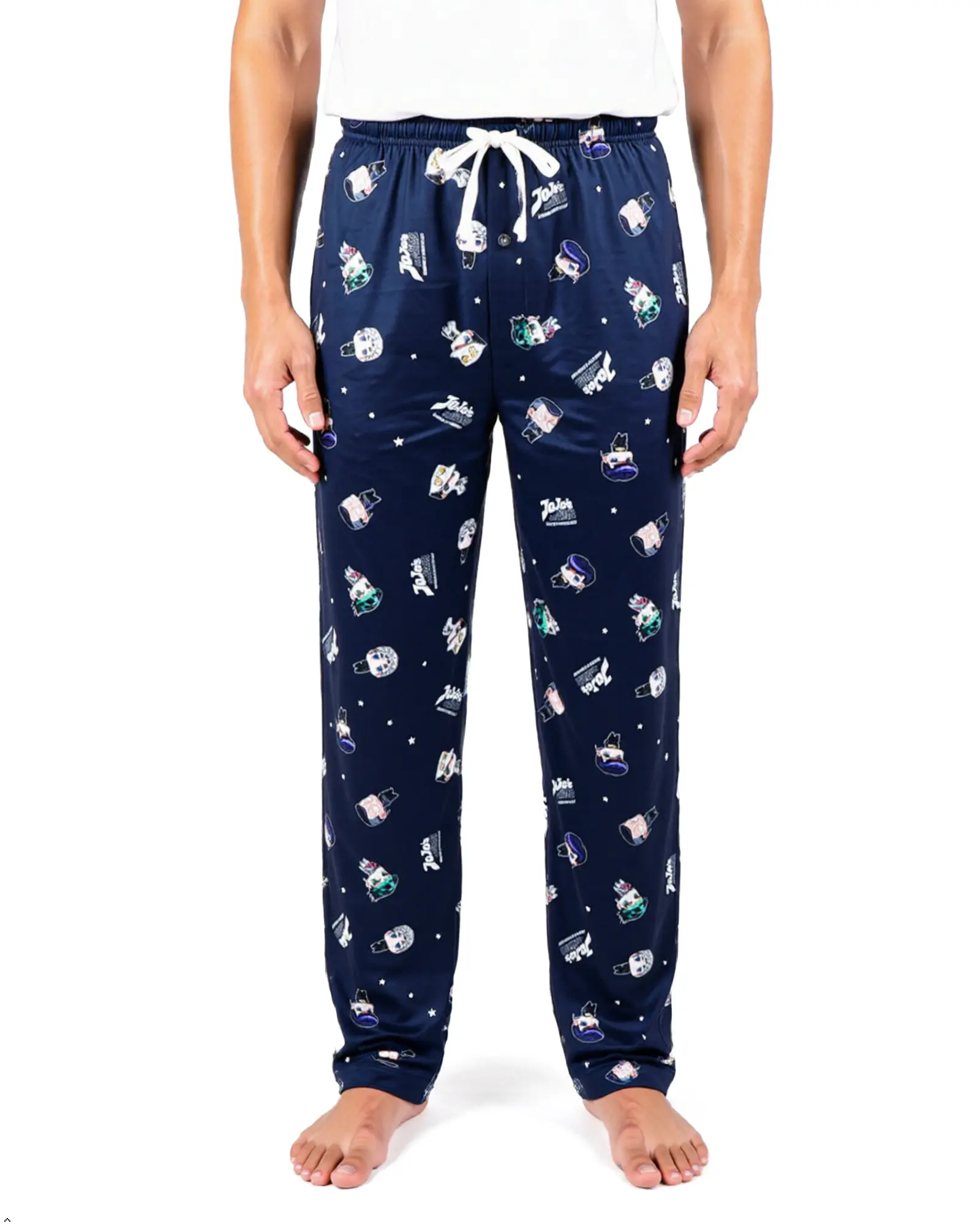 JoJo's Bizarre Adventure Pajamas Men's Unbreakable Adult Lounge Sleep Pants, Polyester, Nightwear, Fabric