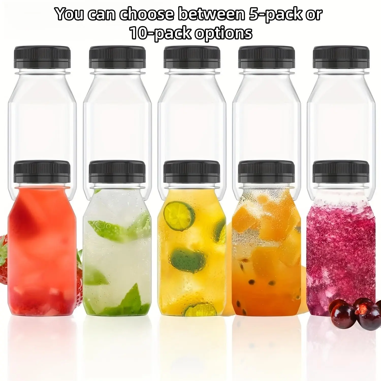 Clear Plastic Juice and Water Bottle with Lid, 1-Set Container for Juice and Smoothies, Reusable Leakproof Jug Bottle for Home Dining and Picnic Use