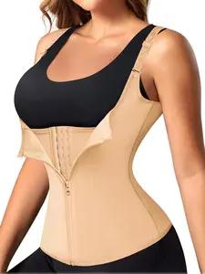 Women's High Elasticity Shapewear Top, Dual Layer Front Strengthened Waist, Three-Layer Buckle Adjustable Pressure, Soft Breathable Comfort