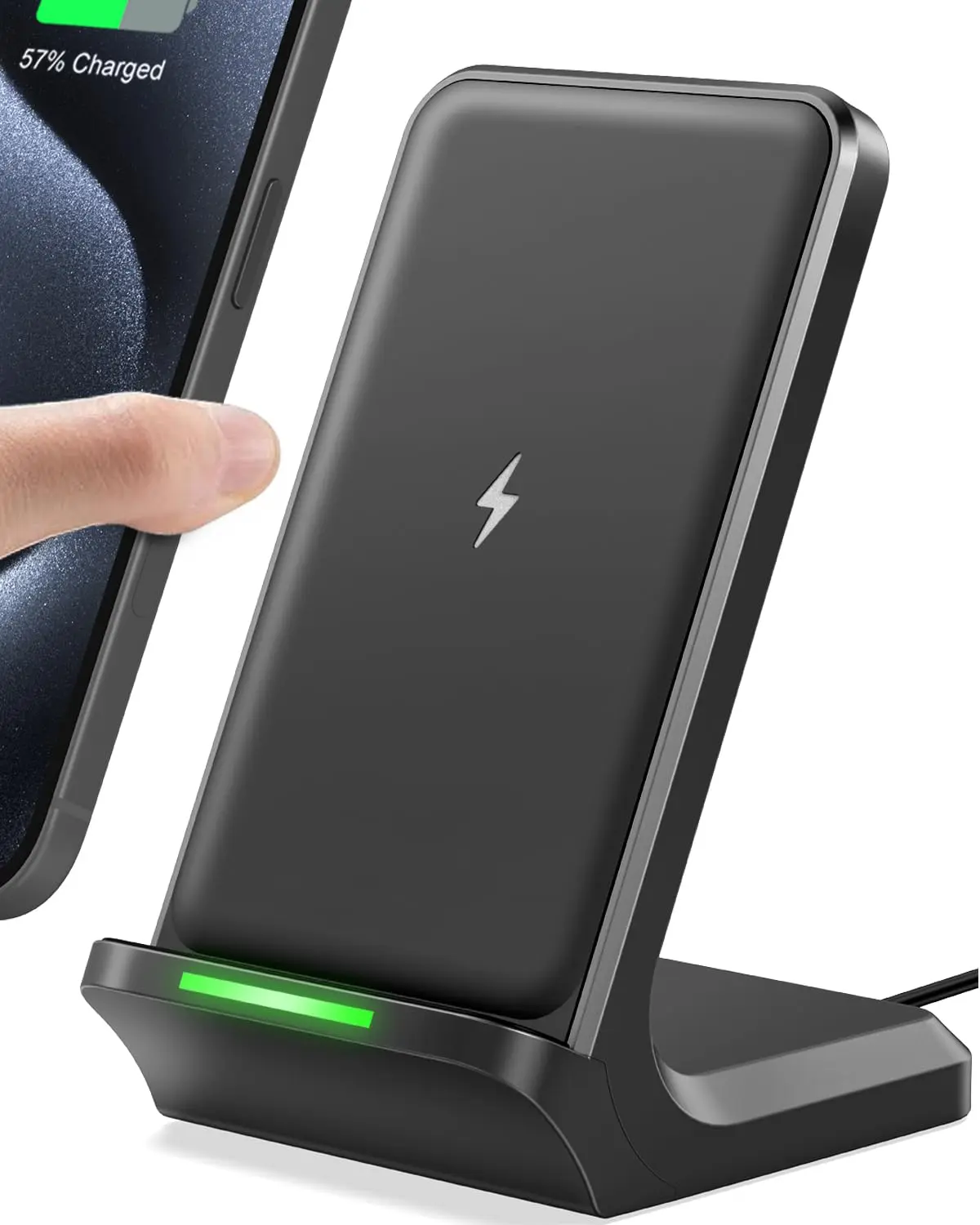 Wireless Charger, 15W Fast Wireless Charging Stand, Wireless Charging Station for iPhone15/14/13/12/11/Pro/Max/Plus/XS/XR/X,Samsung Galaxy S22/S21S20/S10/S9/Note10/9, and Qi-Enabled Phone