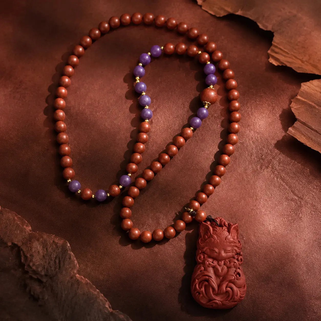 Handcrafted Chinese Herbal Incense Bead Necklace | Meditation Aroma Amulet Jewelry