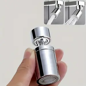 Elegant Compact Splash-Proof Kitchen & Bathroom Water Faucet, Dual Wash Modes, 360° Rotating Copper Alloy Spout, Ideal for Sink Installations