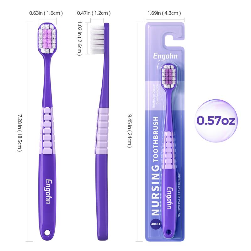 Engohn 10pcs Adult Toothbrush 1000+ Soft Bristle Ultra-Thin Head Design Deep Cleaning Between Teeth Removes Stains Sensitive Teeth BPA & Latex Free Oral Hygiene Essentials Cleanser