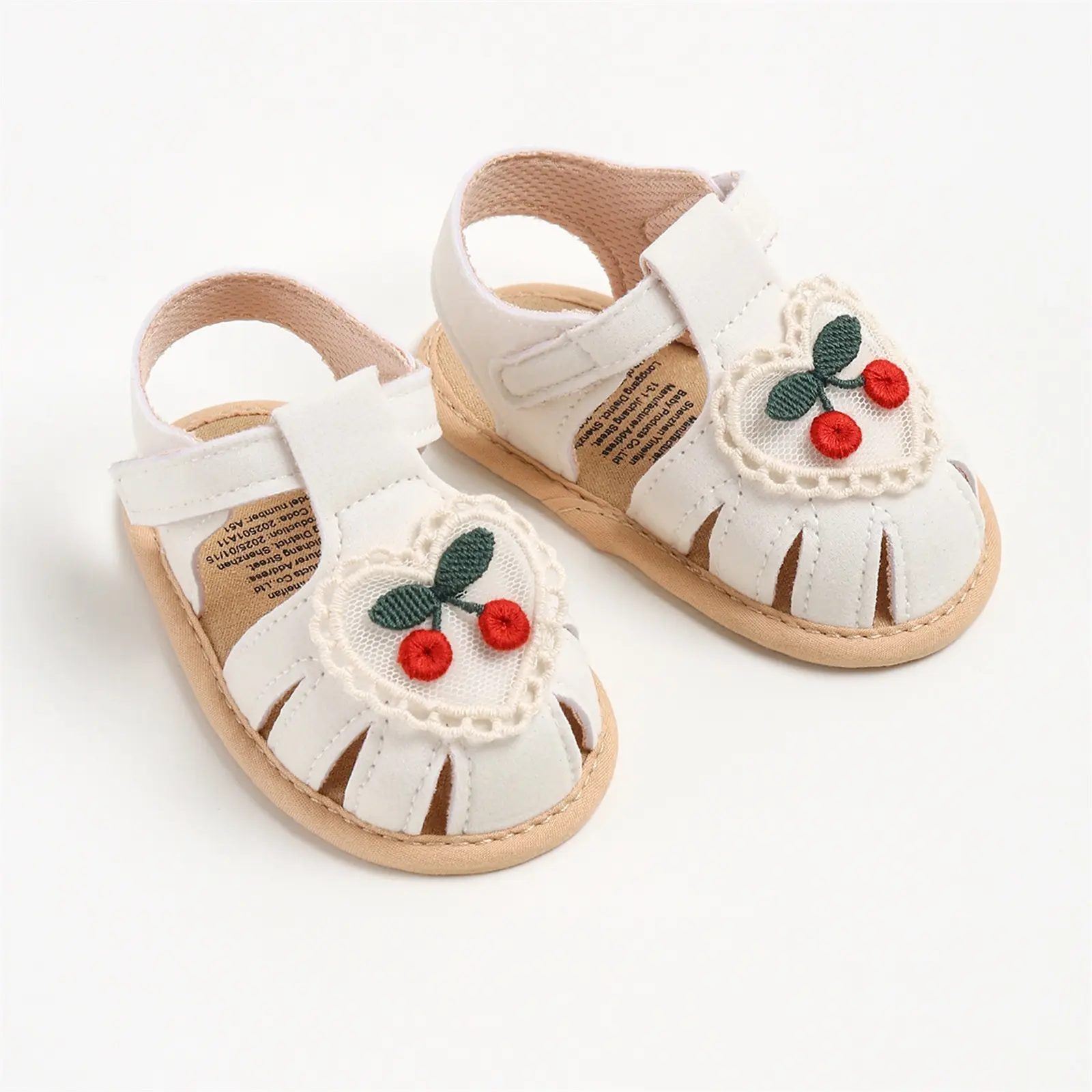 [Lullaby] Baby Girl Sandals, Elegant Flowers Non-slip Summer Flats Toddler Shoes for Casual Daily