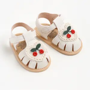 Baby Girl Sandals, Elegant Flowers Non-slip Summer Flats Toddler Shoes for Casual Daily
