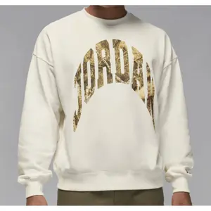 Nike Air Jordan Brooklyn French Terry Realtree Crewneck Sail Black IM6304-133 Men's Fashion Tops