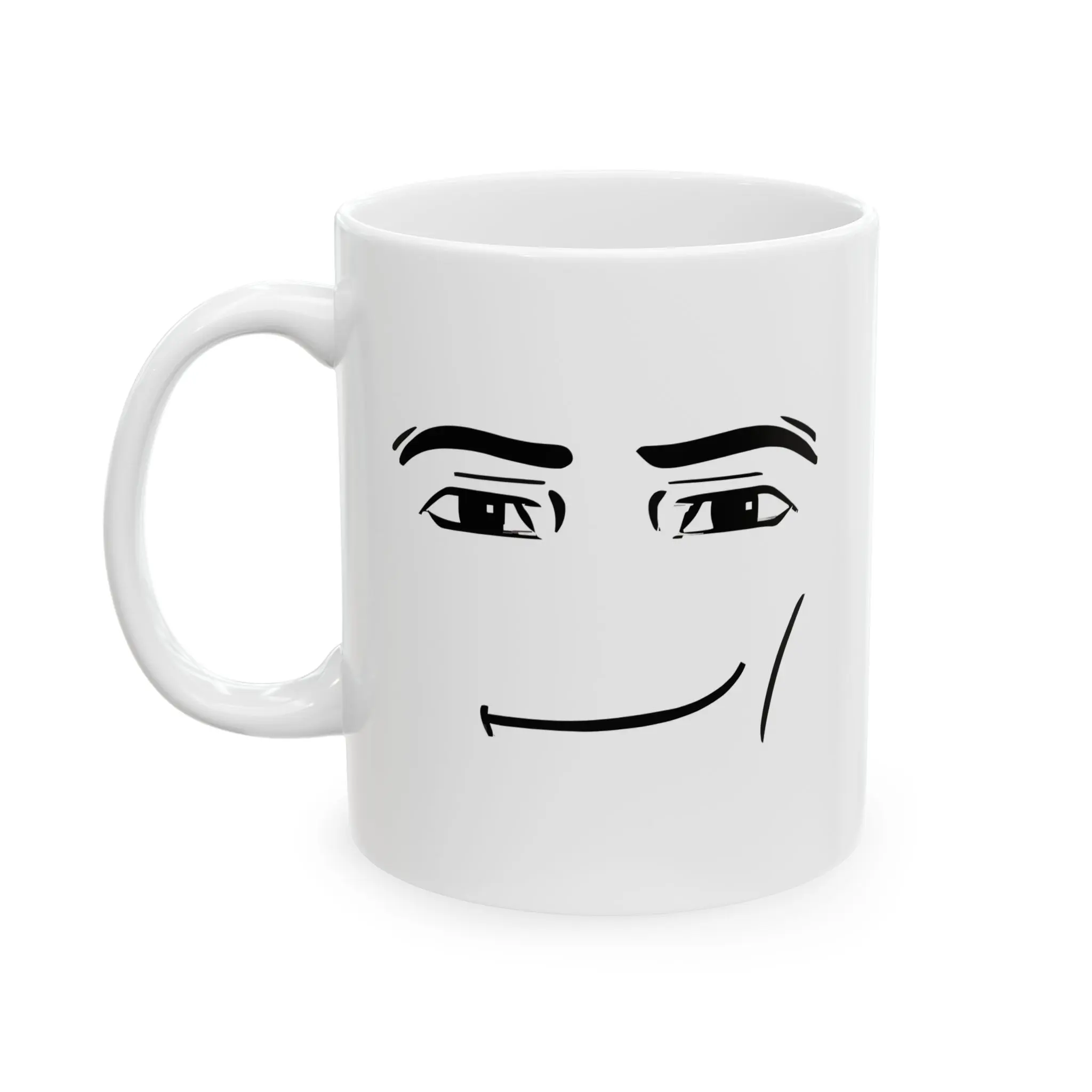 Funny Roblox Face Mug - Gamer Ceramic Cup, 11oz, 15oz, Coffee Tea Drinkware, Gaming Gift Idea Glossy Washable Tumbler
